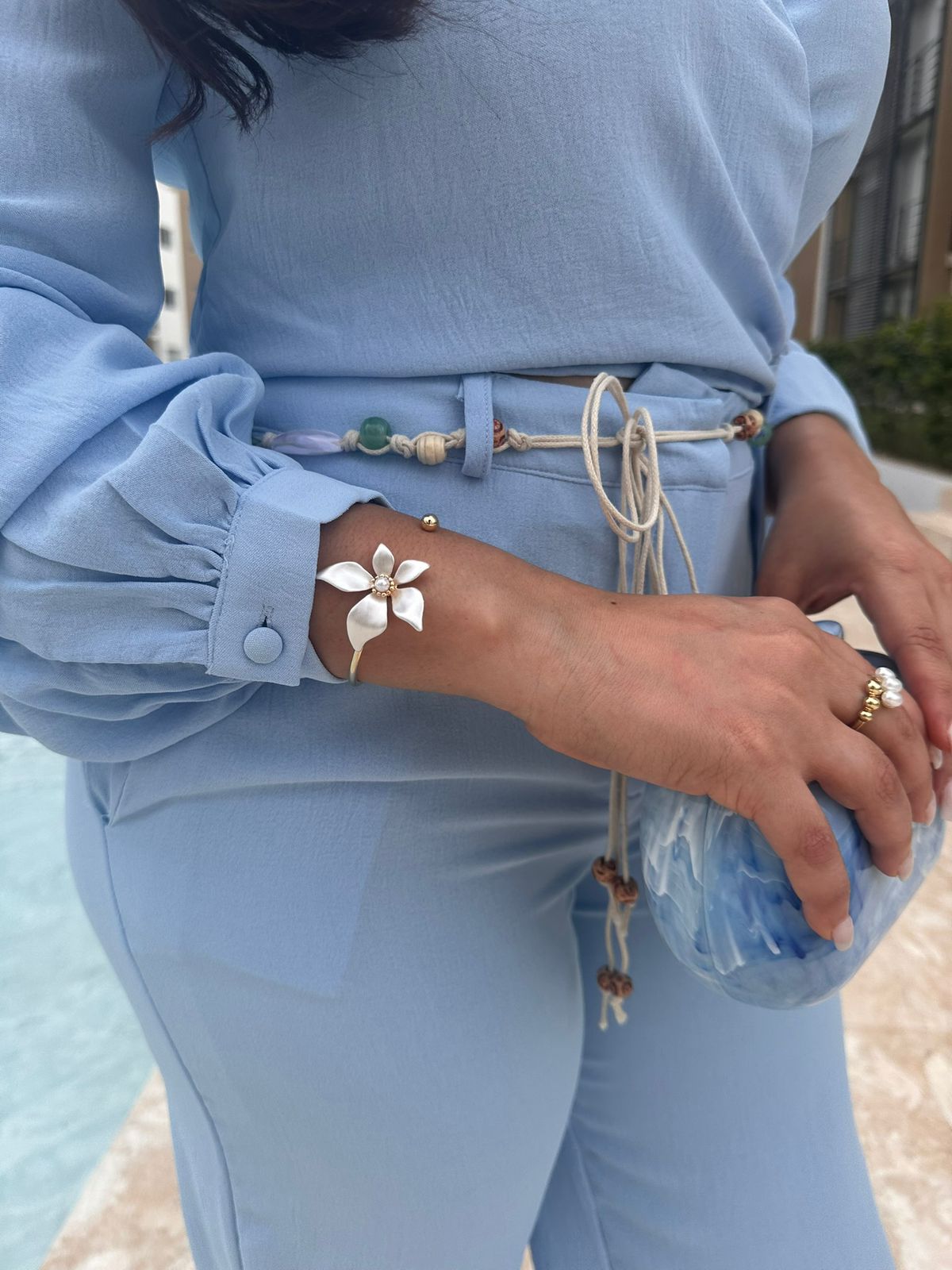 Set con Tela suave en Baby Blue