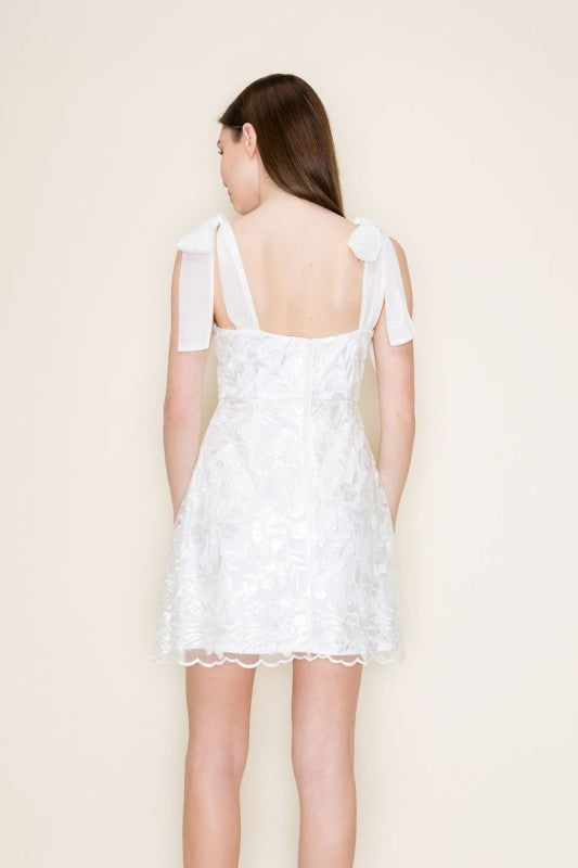 Crochet Mini Dress White