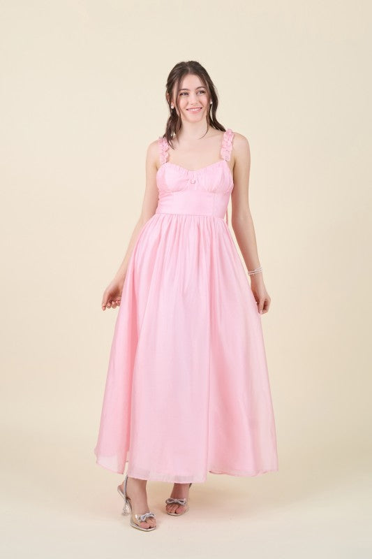 Lovely Romantic Pink Midi Dress