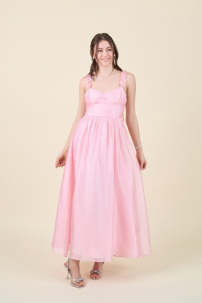 Lovely Romantic Pink Midi Dress