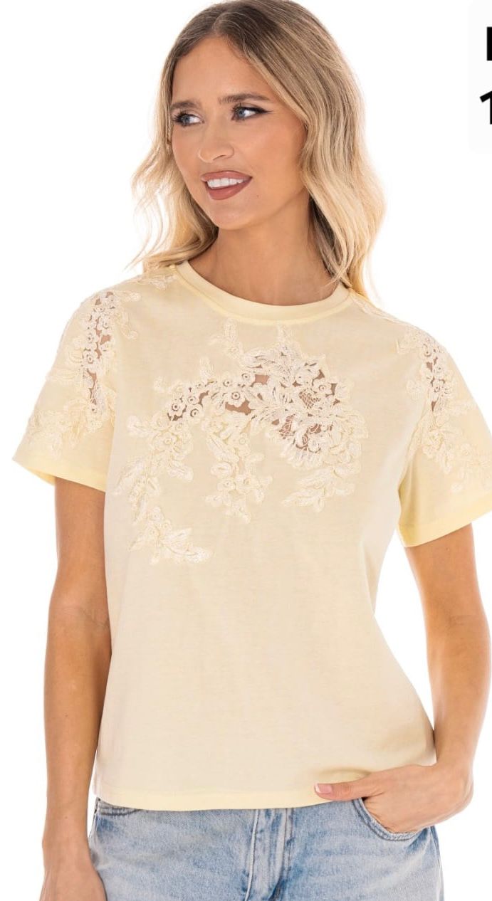 CAMISETA DE ALGODON CON ENCAJE