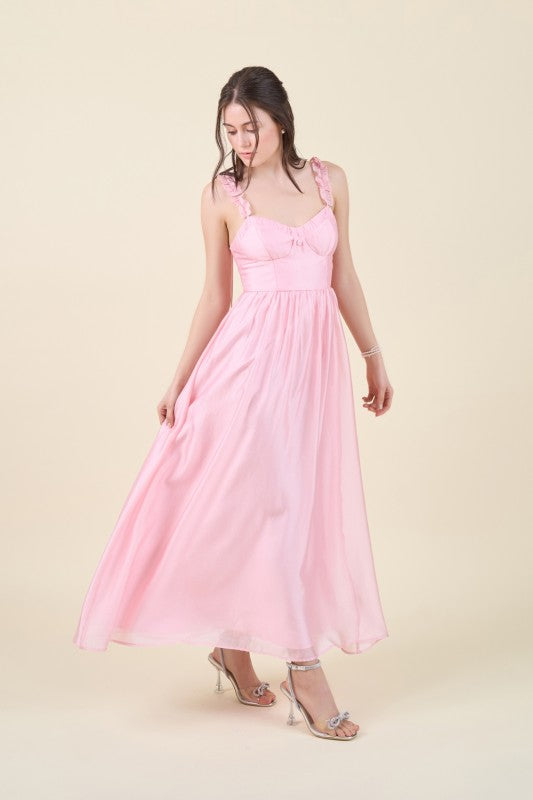 Lovely Romantic Pink Midi Dress