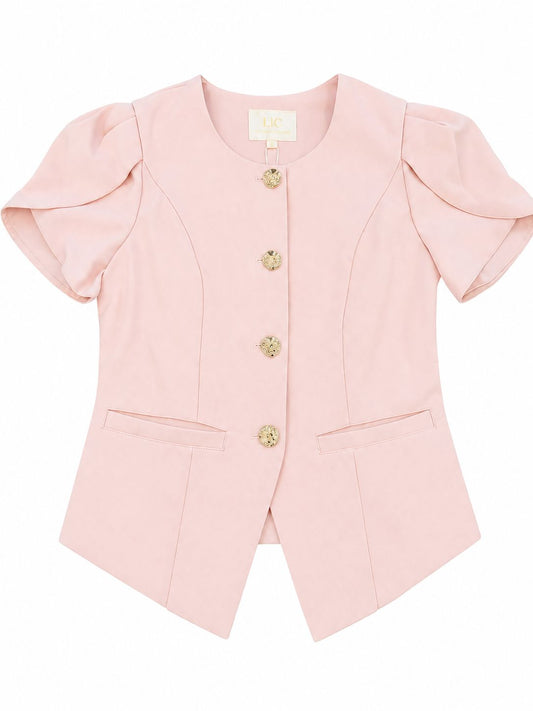 BLUSA CON BROCHES DORADOS