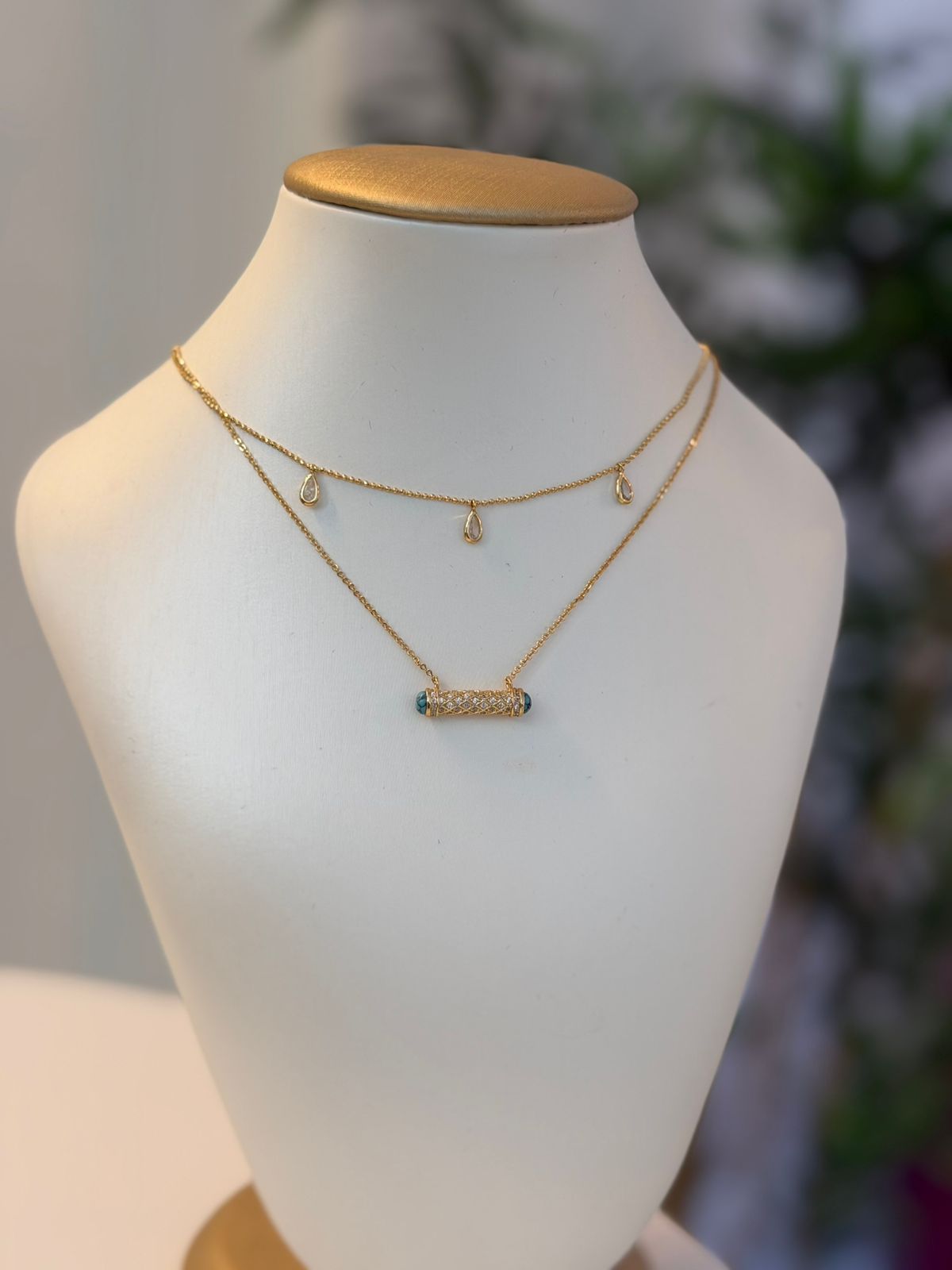 CADENA DOBLE EN INOX CON DETALLES LARIMAR