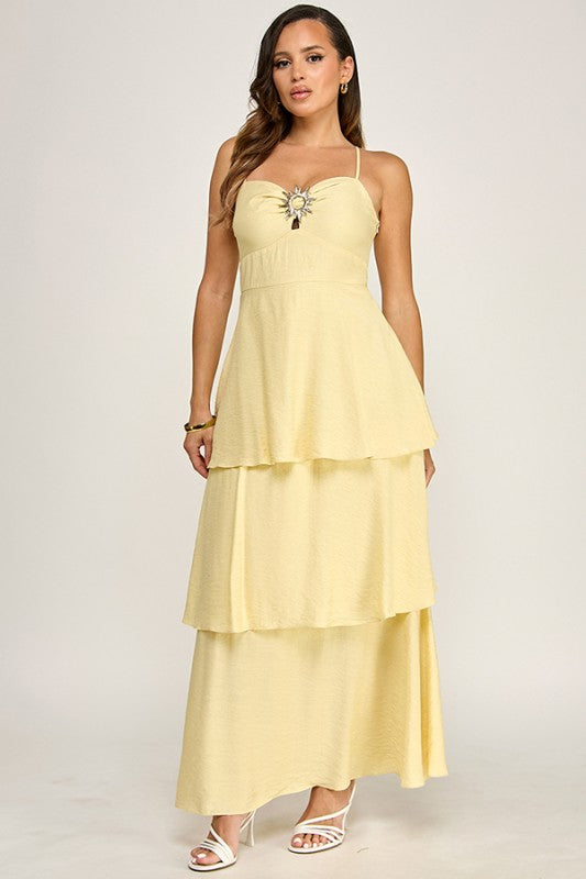 MAXI DRESS CON DETALLE DE ESTRELLA DE MAR