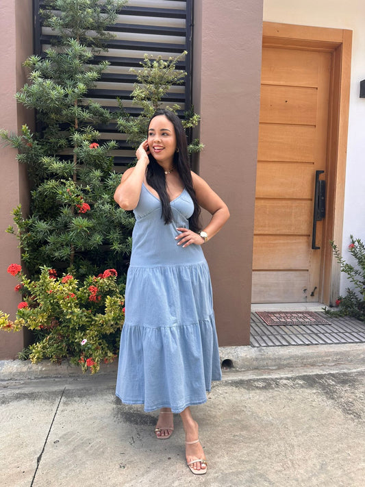 Vestido largo en denim