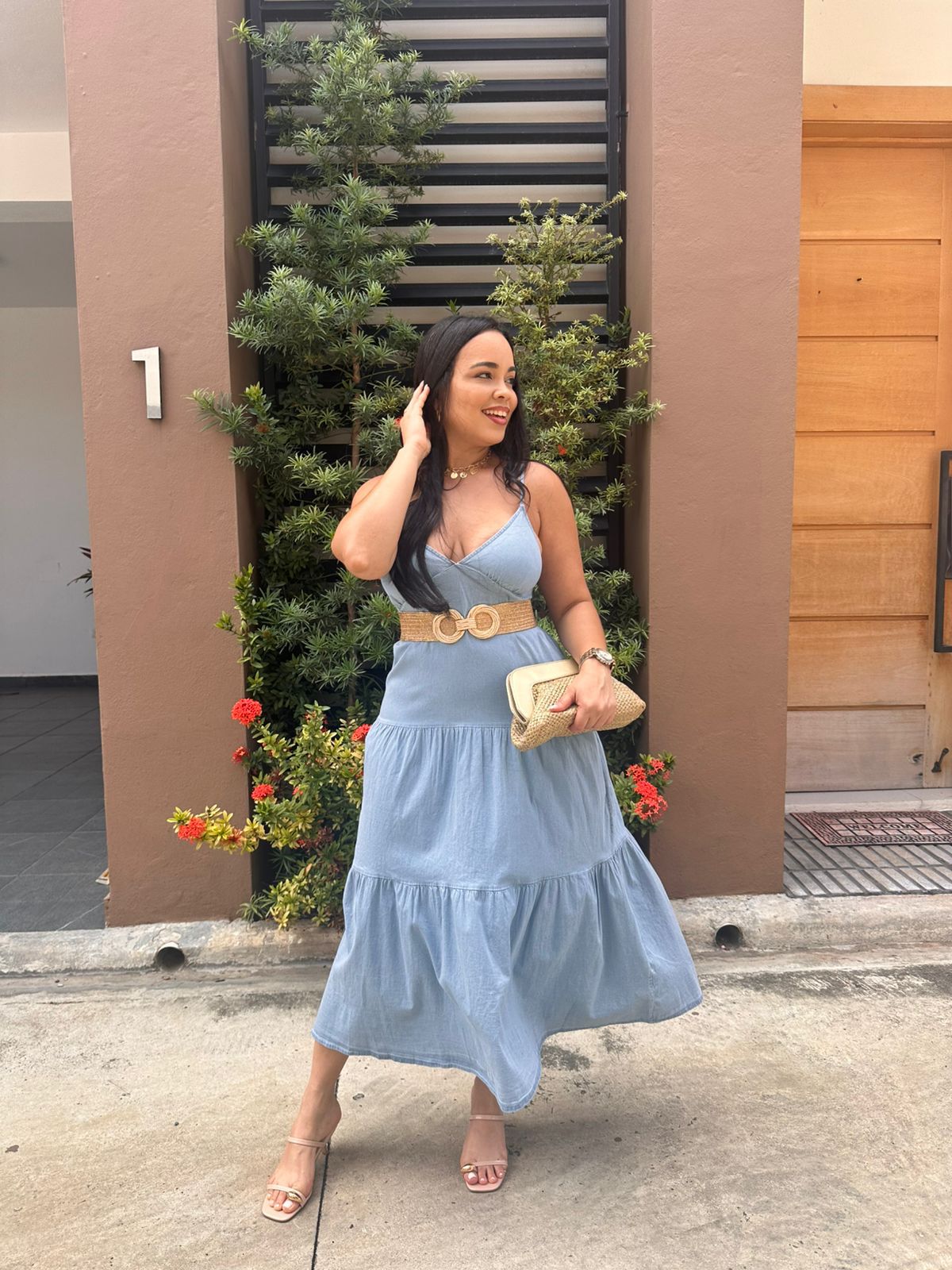 Vestido largo en denim