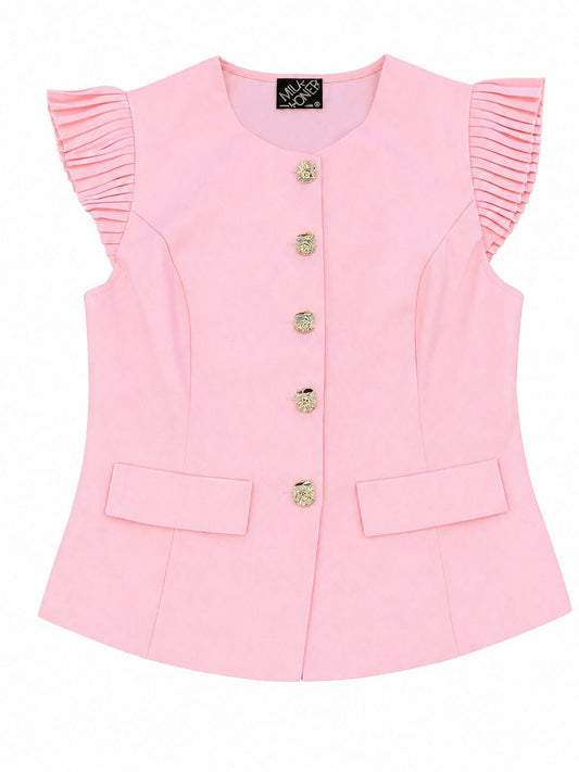 BLUSA ELEGANTE CON BOTONES DORADOS